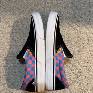 Vans Slip-On Sneakers with Pink & Blue Checkerboard